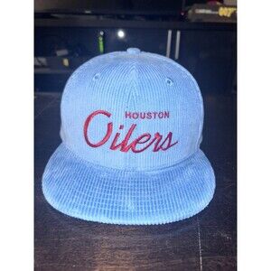 Houston Oilers New Era 9Fifty Corduroy Snapback Hat NFL Retro Script Blue NEW